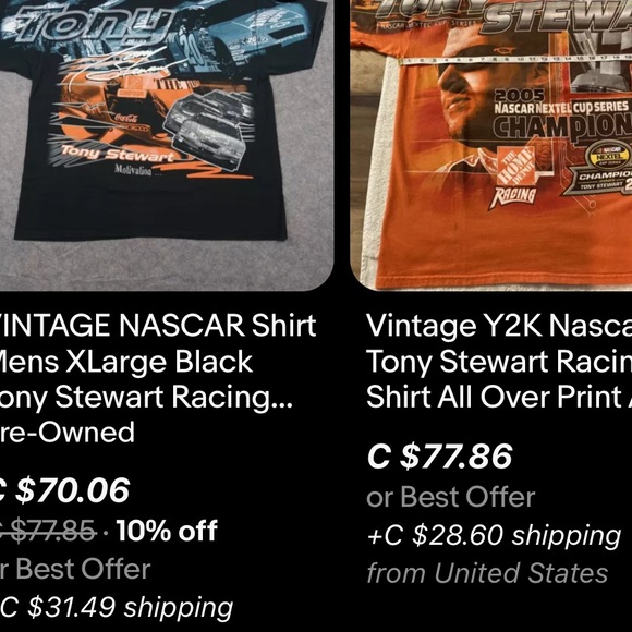 Vintage Y2K Tony Stewart T-Shirt / Nascar Cup Champion / 2005 / AOP / XL - Picture 7 of 7